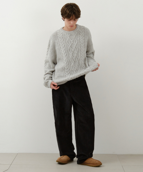 WEDNESDAY OASIS(ウェンズデーオアシス)の「プレーンコーデュロイワイドパンツ_BLACK(W25-PT39)(その他パンツ・メンズ・ブラック・MEDIUM/LARGE)」の3枚目の写真
