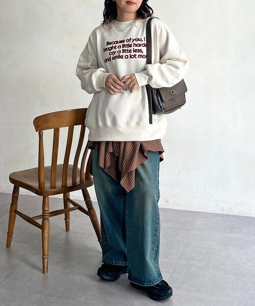 CPCM(シーピーシーエム)の「フロッキーロゴ裏起毛プルオーバー(Tシャツ/カットソー・レディース・アイボリー/ブラック/ブラウン・FREE)」の11枚目の写真