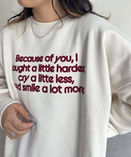 CPCM(シーピーシーエム)の「フロッキーロゴ裏起毛プルオーバー(Tシャツ/カットソー・レディース・アイボリー/ブラック/ブラウン・FREE)」の12枚目の写真