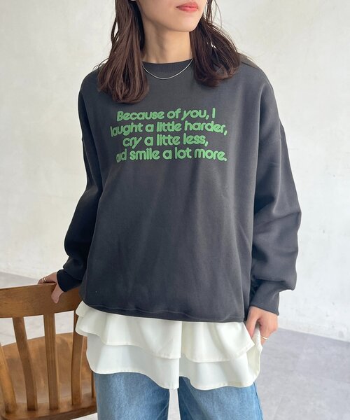 CPCM(シーピーシーエム)の「フロッキーロゴ裏起毛プルオーバー(Tシャツ/カットソー・レディース・アイボリー/ブラック/ブラウン・FREE)」の14枚目の写真