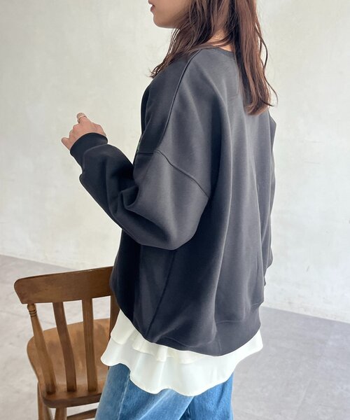 CPCM(シーピーシーエム)の「フロッキーロゴ裏起毛プルオーバー(Tシャツ/カットソー・レディース・アイボリー/ブラック/ブラウン・FREE)」の15枚目の写真