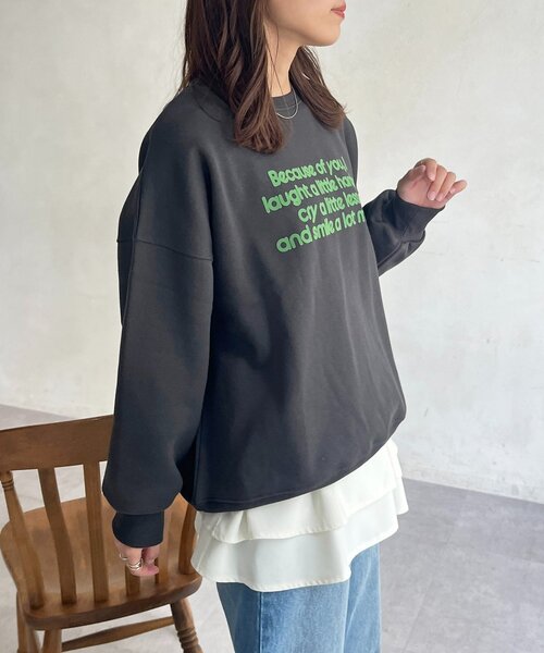 CPCM(シーピーシーエム)の「フロッキーロゴ裏起毛プルオーバー(Tシャツ/カットソー・レディース・アイボリー/ブラック/ブラウン・FREE)」の17枚目の写真