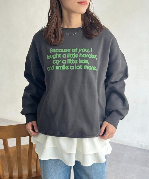 CPCM(シーピーシーエム)の「フロッキーロゴ裏起毛プルオーバー(Tシャツ/カットソー・レディース・アイボリー/ブラック/ブラウン・FREE)」の19枚目の写真