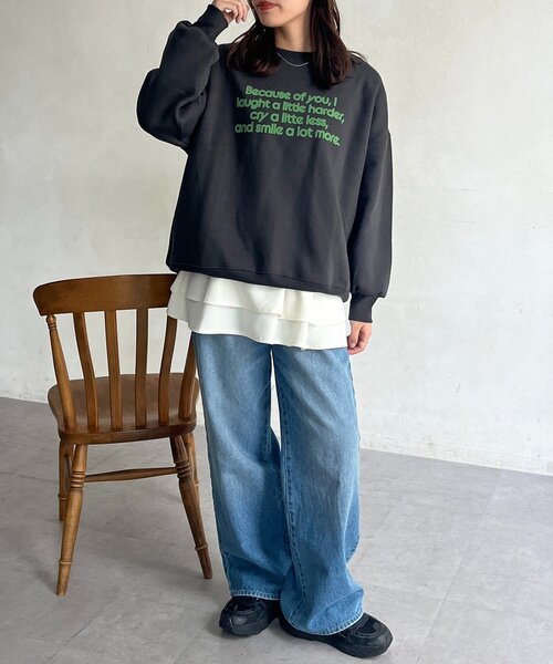 CPCM(シーピーシーエム)の「フロッキーロゴ裏起毛プルオーバー(Tシャツ/カットソー・レディース・アイボリー/ブラック/ブラウン・FREE)」の20枚目の写真