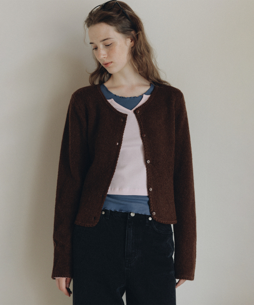 ANDNEEDS(アンドニーズ)の「Melisa knit cardigan (brown)(カーディガン/ボレロ・レディース・その他・FREE)」の2枚目の写真