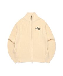 LMC | SCRIPT HIGH NECK ZIP-UP KNIT CARDIGAN cream(カーディガン/ボレロ)