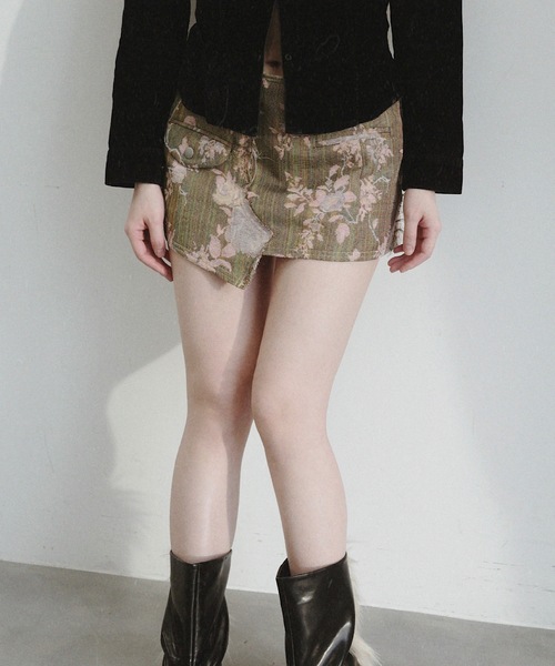 igi（イジ）の「JACQUARD MINI / ジャガードミニスカート（スカート・レディース・ピンク・FREE）」の2枚目の写真