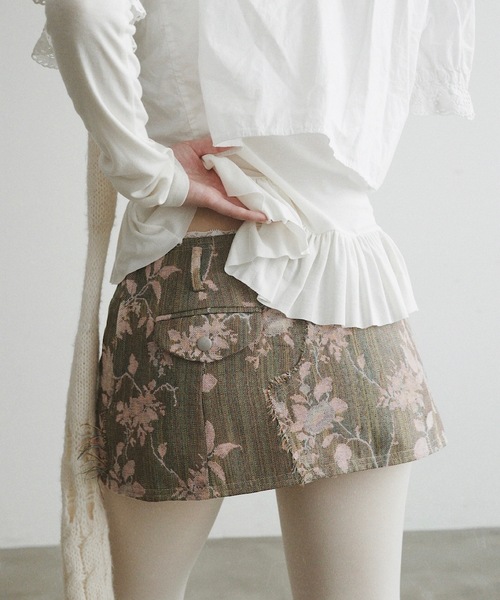 igi（イジ）の「JACQUARD MINI / ジャガードミニスカート（スカート・レディース・ピンク・FREE）」の8枚目の写真