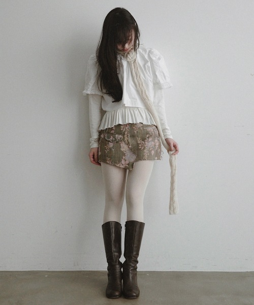 igi（イジ）の「JACQUARD MINI / ジャガードミニスカート（スカート・レディース・ピンク・FREE）」の6枚目の写真