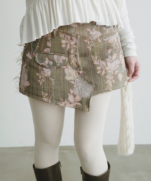 igi（イジ）の「JACQUARD MINI / ジャガードミニスカート（スカート・レディース・ピンク・FREE）」の7枚目の写真