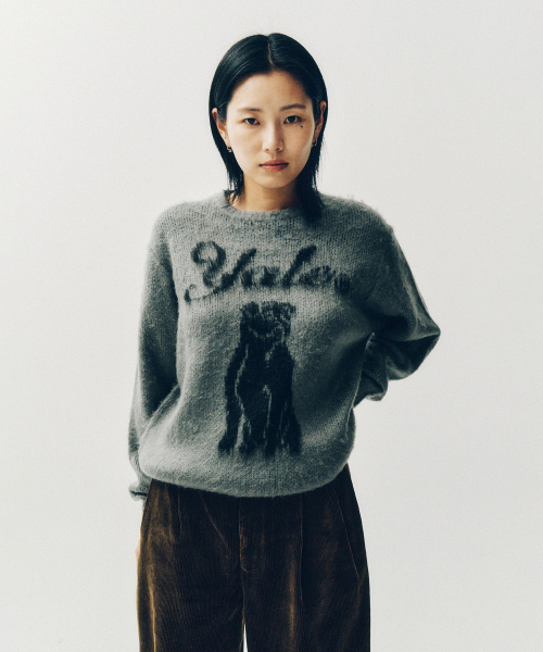 YALE(イェール)の「ヘリテージダンブラシラウンドニット_グレー(ニット/セーター・レディース・その他・X-SMALL/SMALL/MEDIUM/LARGE/X-LARGE)」の1枚目の写真