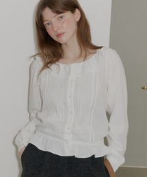 GIUNON | pintuck frill collar blouse  / ピンタックフリルカラーブラウス(シャツ/ブラウス)