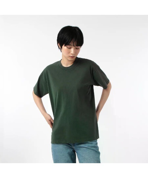 GOAT(ゴート)の「GOAT / PIGMENT DYE S/S TEE 7oz(Tシャツ/カットソー・メンズ・ネイビー/マスタード/チャコールグレー/ダークグリーン/コーラルピンク・XS/XL/S/M/L)」の13枚目の写真