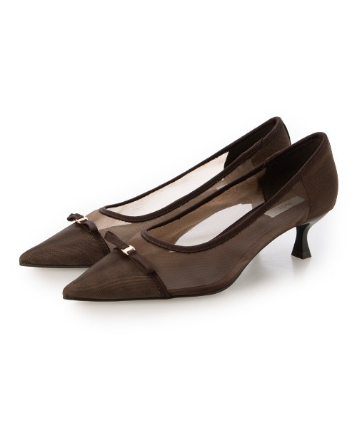 EVOL（イーボル）の「【柔らかい・クッション入り】ポインテッドリボンチュールパンプス CA23858（パンプス・レディース・ブラック/ブラウン/ベージュ・22.0cm/22.5cm/23.0cm/23.5cm/24.0cm/24.5cm/25.0cm）」の13枚目の写真