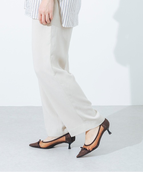 EVOL（イーボル）の「【柔らかい・クッション入り】ポインテッドリボンチュールパンプス CA23858（パンプス・レディース・ブラック/ブラウン/ベージュ・22.0cm/22.5cm/23.0cm/23.5cm/24.0cm/24.5cm/25.0cm）」の6枚目の写真
