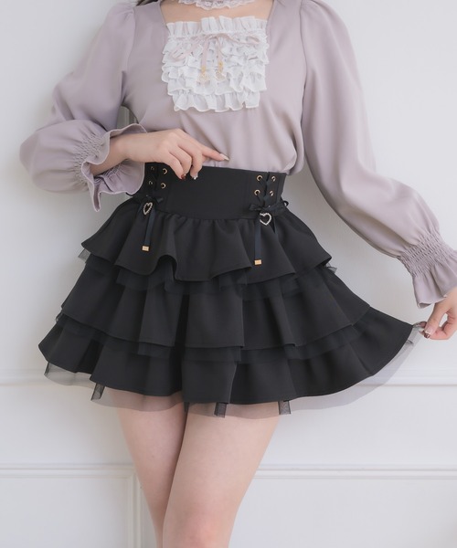 ROJITA（ロジータ）の「レースアップティアードミニスカパン（スカート・レディース・ピンク/その他/ブラック/その他1・FREE）」の2枚目の写真