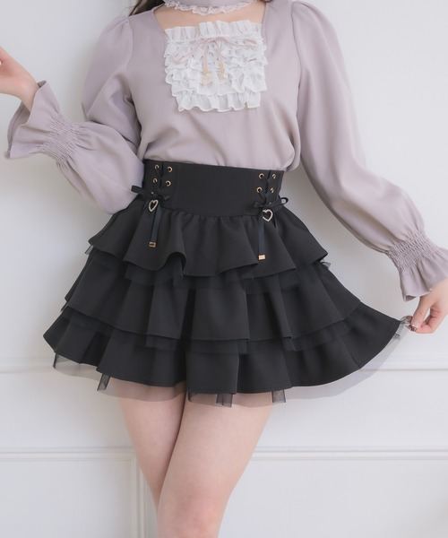 ROJITA（ロジータ）の「レースアップティアードミニスカパン（スカート・レディース・ピンク/その他/ブラック/その他1・FREE）」の6枚目の写真