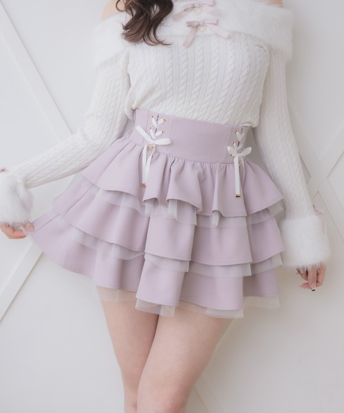 ROJITA（ロジータ）の「レースアップティアードミニスカパン（スカート・レディース・ピンク/その他/ブラック/その他1・FREE）」の13枚目の写真