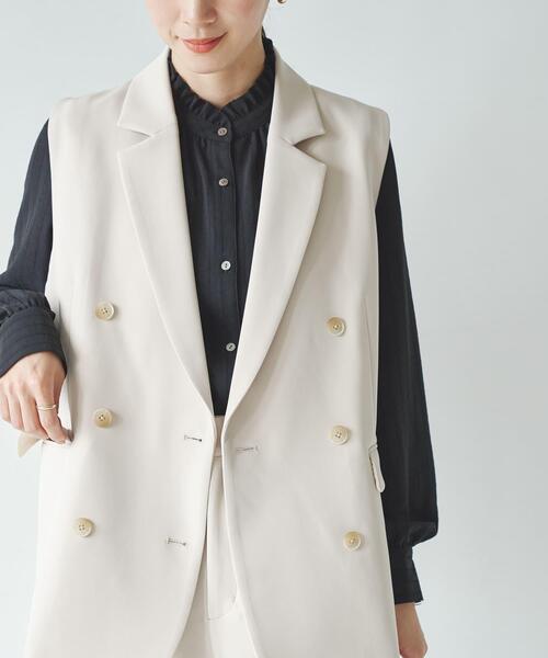 URBAN RESEARCH（アーバンリサーチ）の「『セットアップ対応』テーラードジレ（その他アウター・レディース・ネイビー/ベージュ/ブラック・FREE）」の9枚目の写真