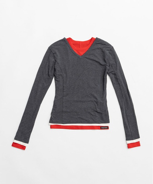 PRANK PROJECT(プランクプロジェクト)の「【2026Spring Pre-Order】ダブルネックレイヤードトップ / Double Neck Layered Top(その他トップス・レディース・グレー/ブラック/ブラウン・FREE)」の20枚目の写真