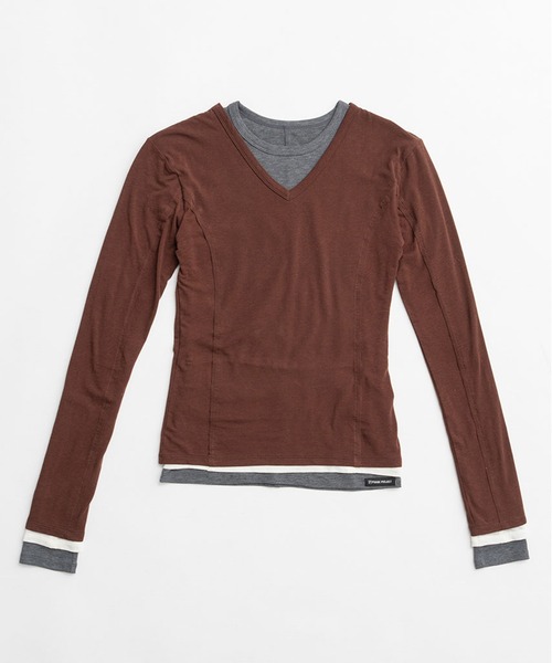 PRANK PROJECT(プランクプロジェクト)の「【2026Spring Pre-Order】ダブルネックレイヤードトップ / Double Neck Layered Top(その他トップス・レディース・グレー/ブラック/ブラウン・FREE)」の22枚目の写真