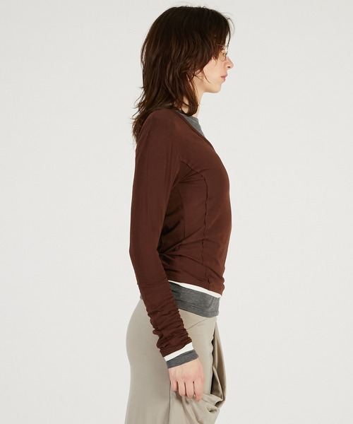 PRANK PROJECT(プランクプロジェクト)の「【2026Spring Pre-Order】ダブルネックレイヤードトップ / Double Neck Layered Top(その他トップス・レディース・グレー/ブラック/ブラウン・FREE)」の19枚目の写真