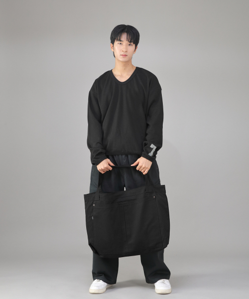 SAINTCREW(セントクルー)の「メガビッグサイズカーゴエコバッグ MCE-142 ブラック BKS(エコバッグ/サブバッグ・メンズ・その他・フリー)」の2枚目の写真