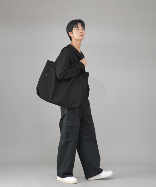 SAINTCREW(セントクルー)の「メガビッグサイズカーゴエコバッグ MCE-142 ブラック BKS(エコバッグ/サブバッグ・メンズ・その他・フリー)」の4枚目の写真
