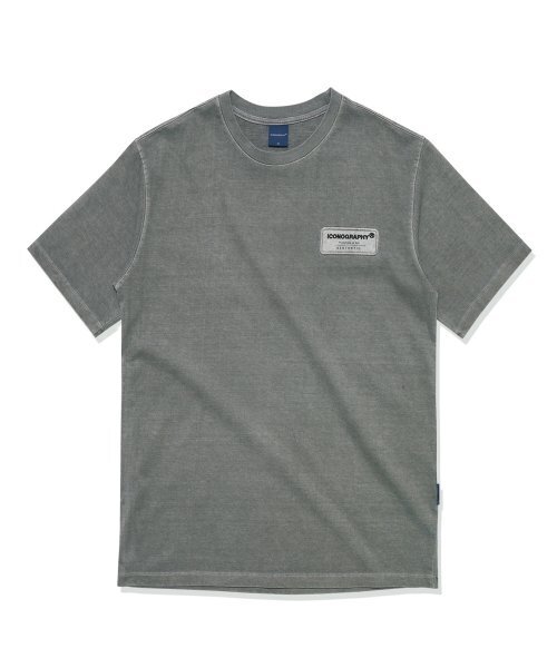 ICONOGRAPHY（アイコノグラフィー）の「PIGMENT LABEL TAGLINE DGR（Tシャツ/カットソー・レディース・グレー・MEDIUM/LARGE）」の2枚目の写真