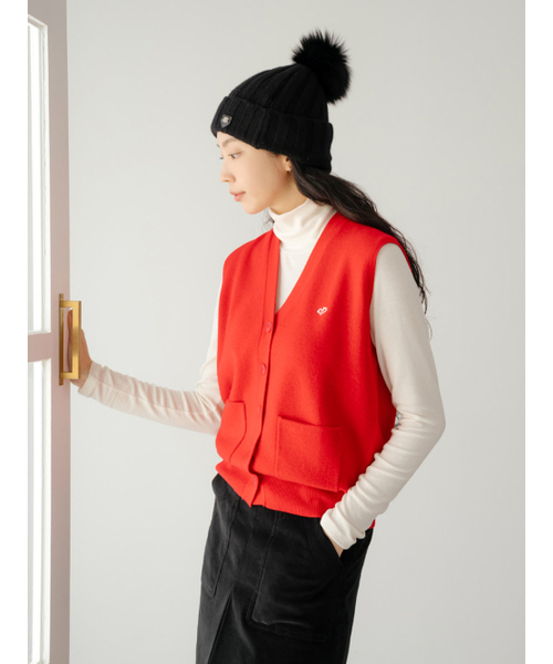 NITINA(ニティナ)の「ウール100 ニットベスト RD(ニット/セーター・レディース・レッド・SMALL/MEDIUM)」の2枚目の写真