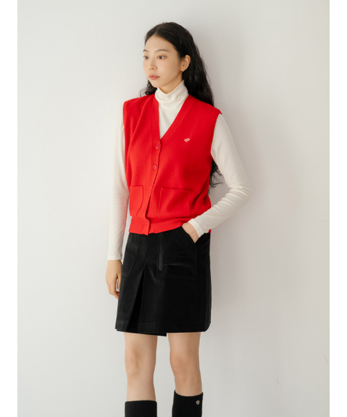NITINA(ニティナ)の「ウール100 ニットベスト RD(ニット/セーター・レディース・レッド・SMALL/MEDIUM)」の3枚目の写真