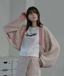 MOIREMOA（モアレモア）の「Blossom Tweed Bolero Cardigan - Pink（カーディガン/ボレロ）」