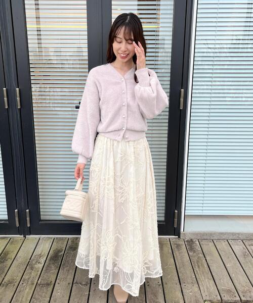 couture brooch（クチュールブローチ）の「【ハレの日・通勤】ラメ刺繍ブークレチュールスカート（スカート・レディース・ベージュ系その他2/ブラック系3/アイボリー系3・36/42/40/38）」の18枚目の写真