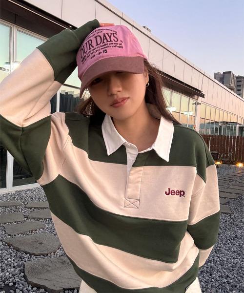 JEEP(ジープ)の「レトロマウンテン1941ストライプカラー スウェット (JR5TSU825GN)(ポロシャツ・レディース・その他・SMALL/MEDIUM/LARGE/X-LARGE/2XL)」の6枚目の写真
