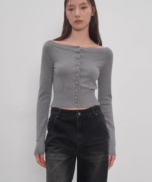 EIGHTHMONTH(エイスマンス)の「オフショルダーニットトップス EM25a145【EIGHTHMONTH】(Tシャツ/カットソー・レディース・グレー・M/S)」の5枚目の写真
