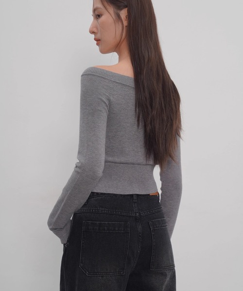 EIGHTHMONTH(エイスマンス)の「オフショルダーニットトップス EM25a145【EIGHTHMONTH】(Tシャツ/カットソー・レディース・グレー・M/S)」の8枚目の写真