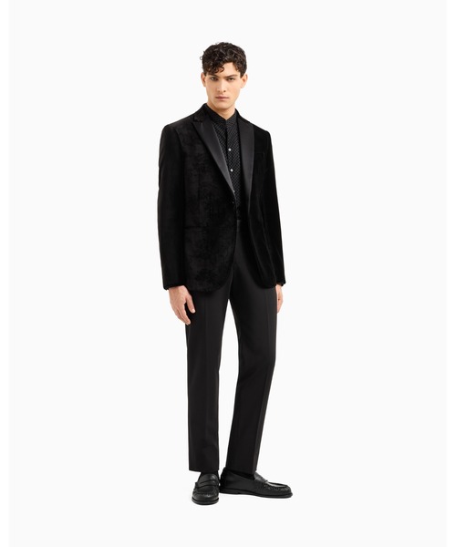 EMPORIO ARMANI(エンポリオアルマーニ)の「【エンポリオ アルマーニ】グルカラーシャツ オールオーバー フロックプリント(シャツ/ブラウス・メンズ・ブラック・40)」の4枚目の写真