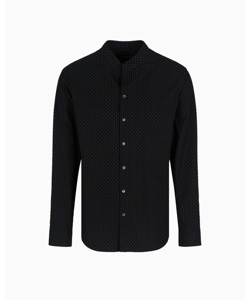 EMPORIO ARMANI(エンポリオアルマーニ)の「【エンポリオ アルマーニ】グルカラーシャツ オールオーバー フロックプリント(シャツ/ブラウス・メンズ・ブラック・40)」の5枚目の写真