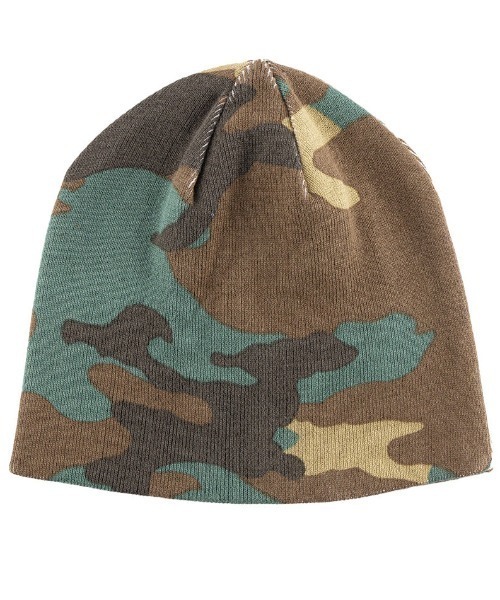 SUPPLIER Camouflage Beanieサプライヤービーニー A'GEM/9 × .kom 『SUPPLIER/サプライヤー』 Camouflage Cross Leather