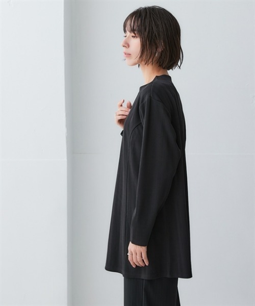 nissen（ニッセン）の「テクスチャーリブジャガードカットソーフレアチュニック（吸汗速乾・UVカット）＜大きいサイズ有＞（Tシャツ/カットソー・レディース・チョコ/オフホワイト/ブラック/ダークグレー/ピンク・M/S/3L/LL/L）」の18枚目の写真