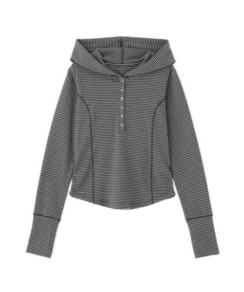 FREE'S MART（フリーズマート）の「◆スキッパーカットソーフーディー（Tシャツ/カットソー・レディース・グレー系その他/ホワイト/ネイビー・FREE）」の10枚目の写真