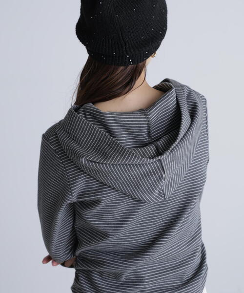 FREE'S MART（フリーズマート）の「◆スキッパーカットソーフーディー（Tシャツ/カットソー・レディース・グレー系その他/ホワイト/ネイビー・FREE）」の19枚目の写真