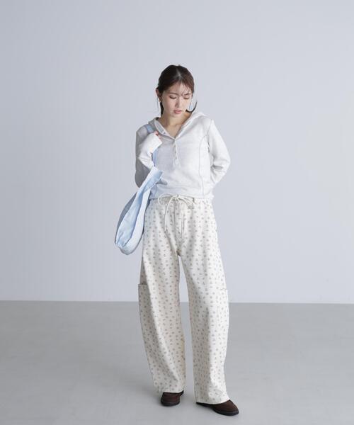 FREE'S MART（フリーズマート）の「◆スキッパーカットソーフーディー（Tシャツ/カットソー・レディース・グレー系その他/ホワイト/ネイビー・FREE）」の5枚目の写真