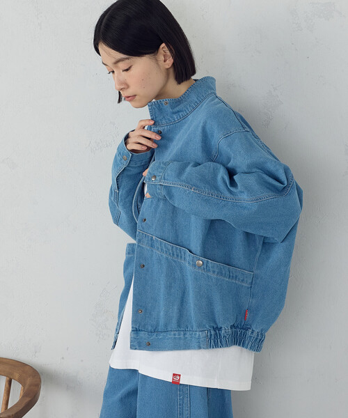 ONIGIRI(オニギリ)の「デニムブルゾン / セットアップ対応(デニムジャケット・レディース・グレー/サックスブルー・FREE)」の17枚目の写真