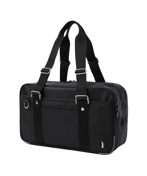 EASTBOY（イーストボーイ）の「ナイロン バッグ スクバ 通学 鞄 女子 女子高生 中学 高校 スクール 入学式 卒業式（ショルダーバッグ・キッズ・ブラック/ネイビー・F）」の2枚目の写真