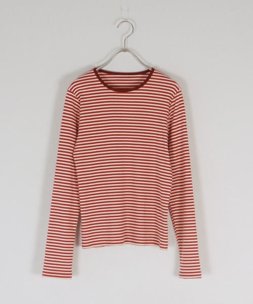 J by blue(ジェイバイブルー)の「リブボーダーTシャツ(Tシャツ/カットソー・レディース・ブラック/ベージュ/レッド・MEDIUM)」の22枚目の写真