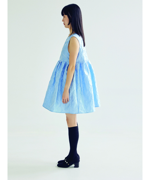 BOMNAL BOUTIQUE（ボムナルブティック）の「ジャカードミニドレス _ ブルー（ワンピース・レディース・その他・SMALL/MEDIUM）」の3枚目の写真