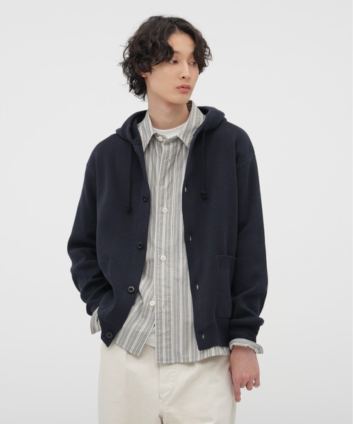 MHL.（エムエイチエル）の「VINTAGE DRY COTTON KNITWEAR（カーディガン/ボレロ・メンズ・ネイビー系1/ホワイト系その他3・MEDIUM/LARGE）」の2枚目の写真