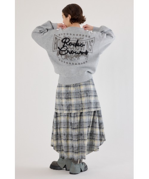 RODEO CROWNS WIDE BOWL(ロデオクラウンズワイドボウル)の「ロープロゴニットトップス(ニット/セーター・レディース・ブラック/グレー×ホワイト/オフホワイト/イエロー・FREE)」の6枚目の写真