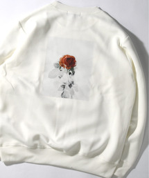 EFFECTION（エフェクション）の「【neos】ルーズシルエット ローズ プリント ロゴ刺繍 スウェット トレーナー（スウェット）」